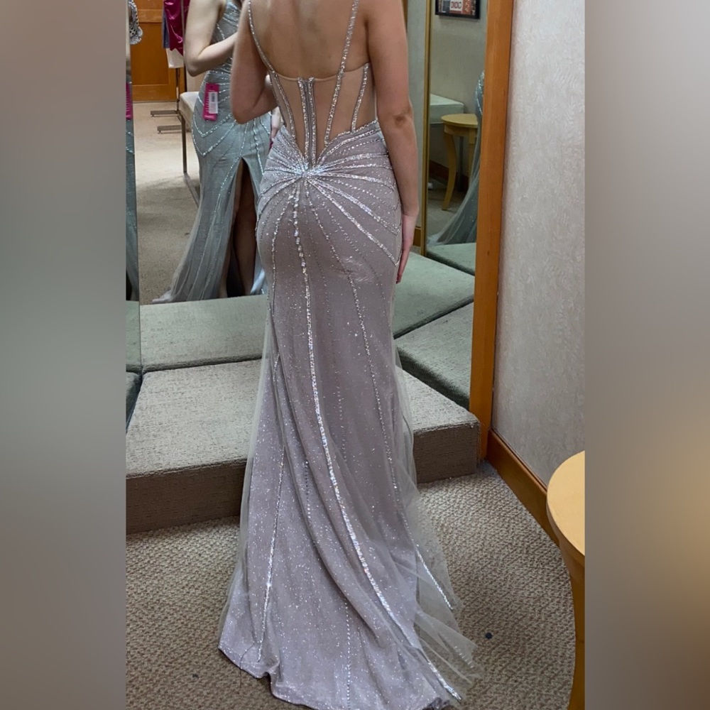 Silver Dillards Prom Dress